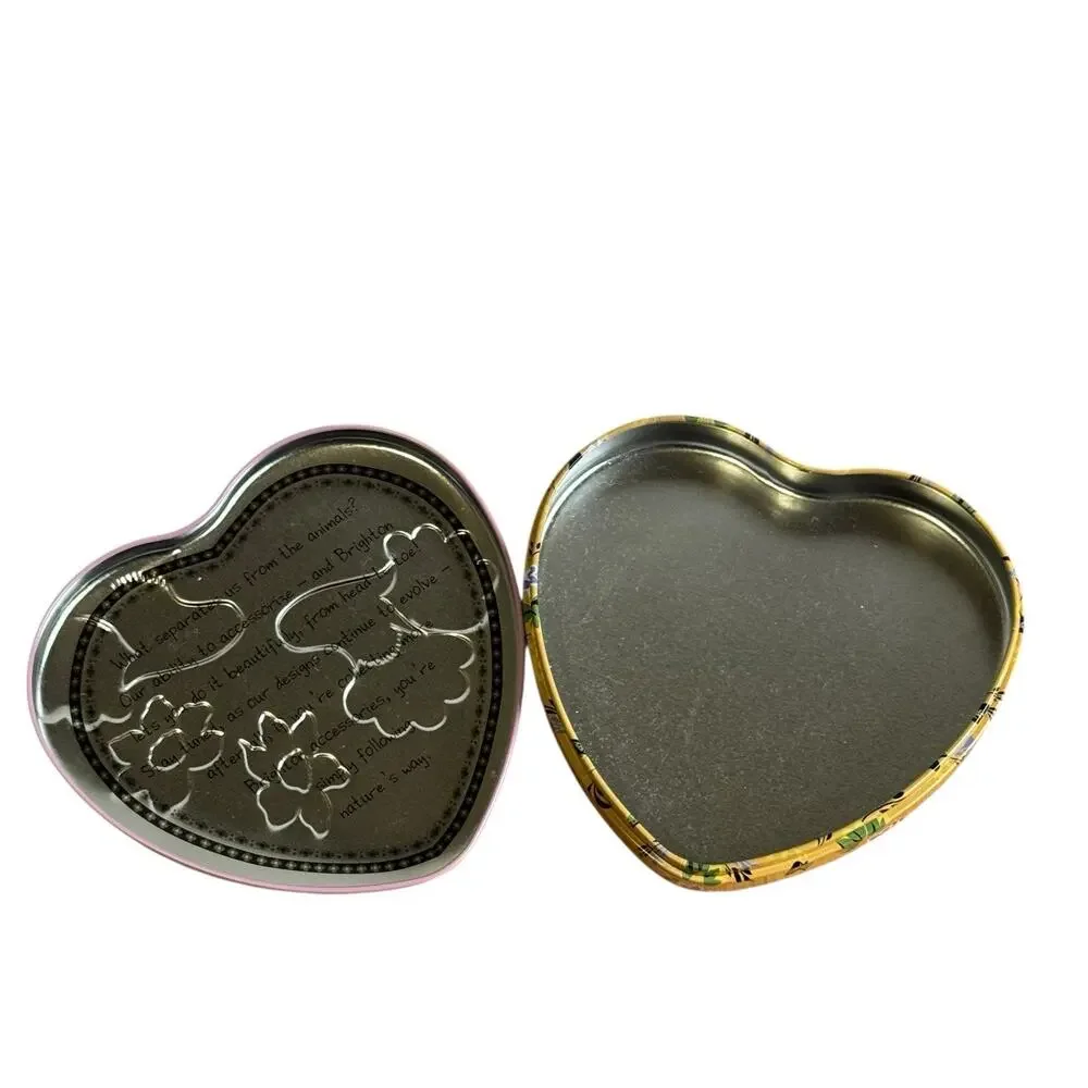 Brighton Heart Shaped Jewelry Tin Canister Trinket Box Colorful Vibrant